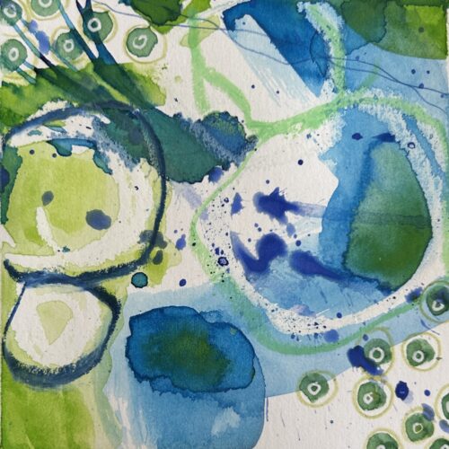 Chrystal Blue Watercolor Painting