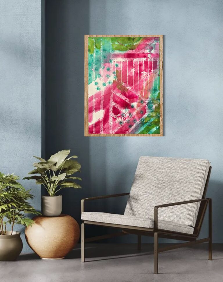 Large Colorful Watercolor Painting